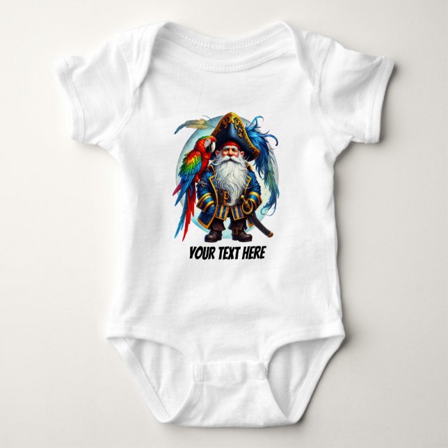 Body Para Bebê Bebê pirata divertida, personalizável (Frente)