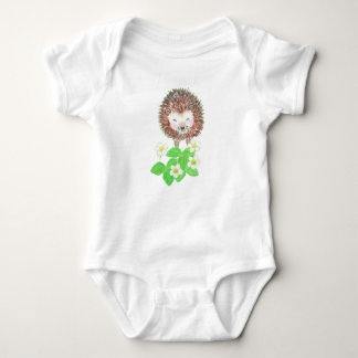 Body Para Bebê Bebê, porca e flores de morango selvagem
