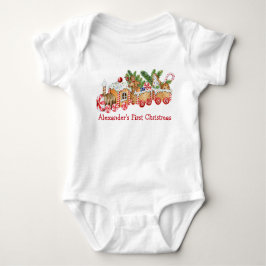 Body Para Bebê Bebê Primeiro Natal Gingerpão Comboio Red Candy