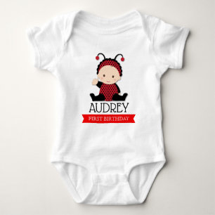 Body Para Bebê Bebê Red Ladybug Primeiro Chá de fraldas de aniver