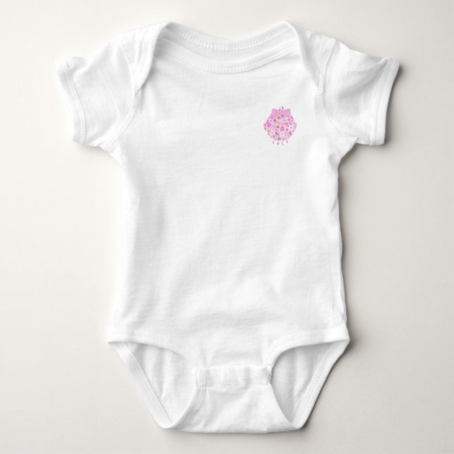 Body Para Bebê Bebê Rosa Cabeça de Bebê (Frente)