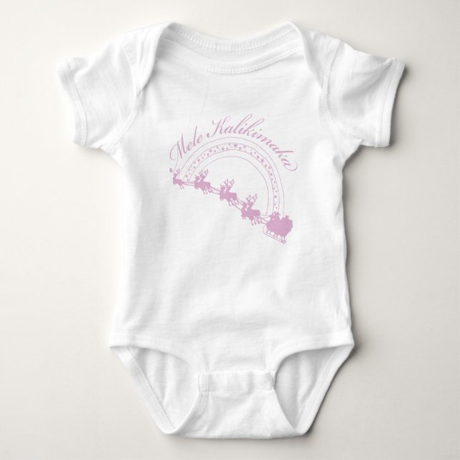 Body Para Bebê Bebê Rosa Mele Kalikimaka (Frente)