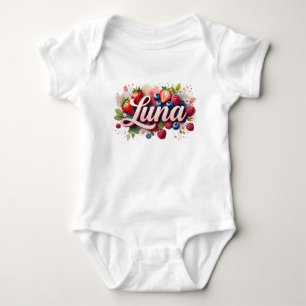 Body Para Bebê Bebê-Roupa-Morte " Luna " Berry Floral Design