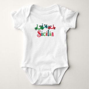 Body Para Bebê Bebê siciliano do trio do patinete de uma peça s