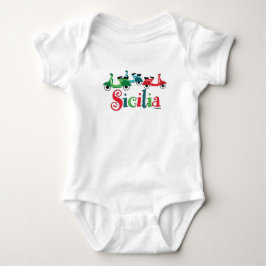 Body Para Bebê Bebê siciliano do trio do patinete de uma peça só