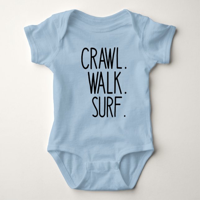 Body Para Bebê Bebê Surfista, Engatinhar Andar Surf, Fã de Surf F (Frente)