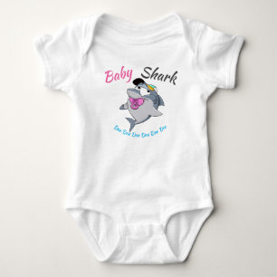 Body Para Bebê Bebê Tubarão com Pink Pacifier Doo Doo Doo