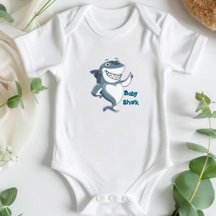 Body Para Bebê Bebê Tubarão Feliz