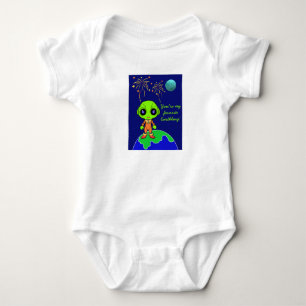 Body Para Bebê Bebê, uma peça única com alienígena e lua por Jo I