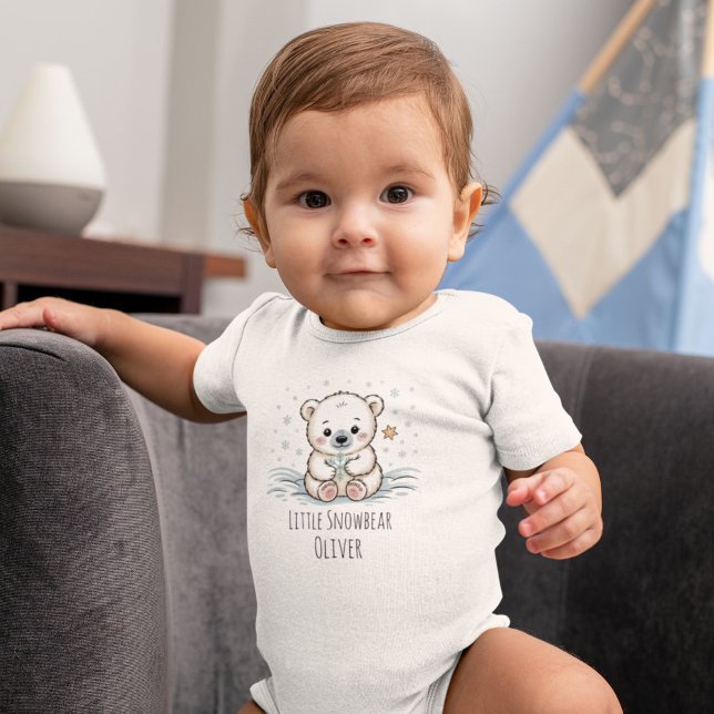 Body Para Bebê Bebê Urso de Inverno Fofo  (Criador carregado)