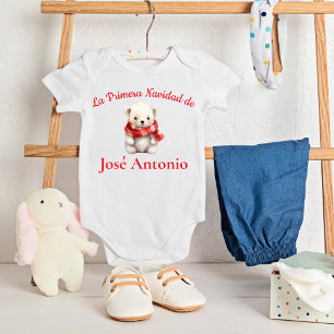 Body Para Bebê Bebê Urso Polar Espanhol Primeiro Natal do Bebê
