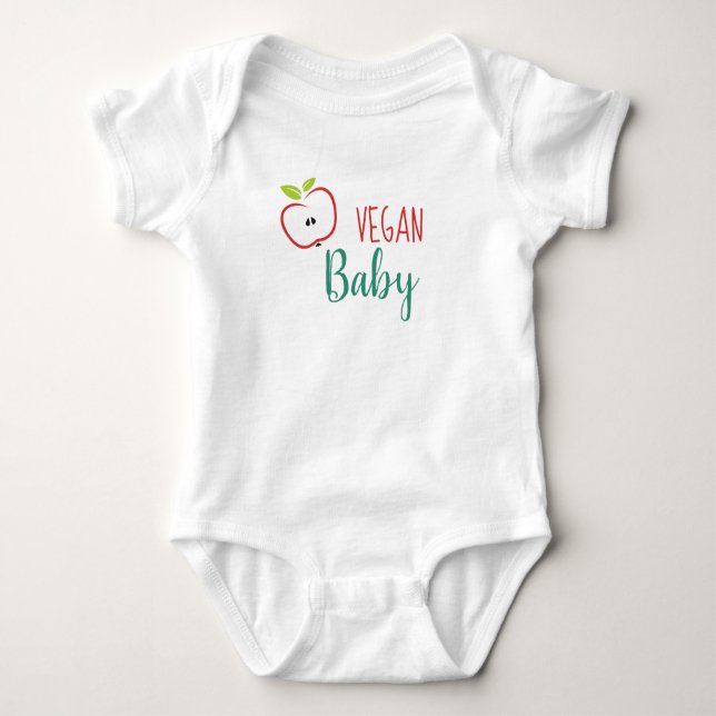 Body Para Bebê Bebê Vegano Cute Maçã (Frente)