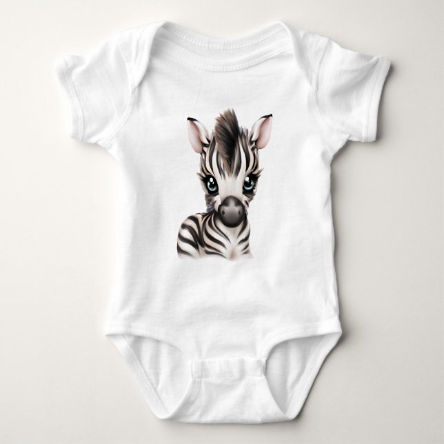 Body Para Bebê Bebê Zebra Adorável (Frente)