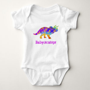 Body Para Bebê Bebês ceratops Tricerátops Cópulos coloridos Di