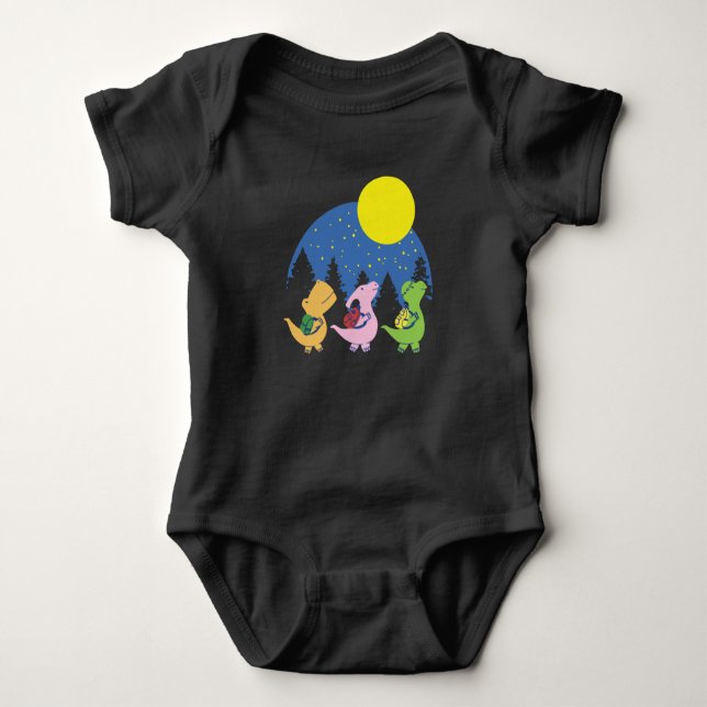 Body Para Bebê Bebês Dinossauros De Volta à Escola (Frente)