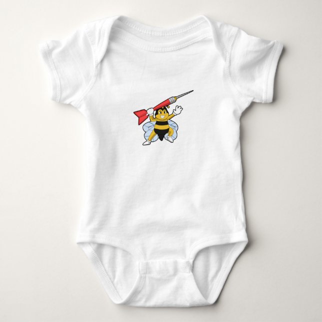 Body Para Bebê Bee em Dardos com Dardo.PNG (Frente)