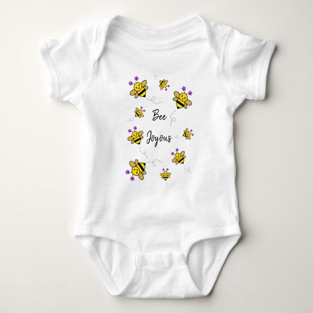 Body Para Bebê Bee Joyous Whimsical Floral (Frente)