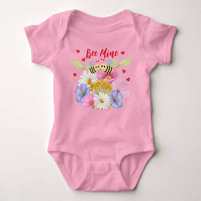 Body Para Bebê Bee Mine Baby Jersey (Frente)