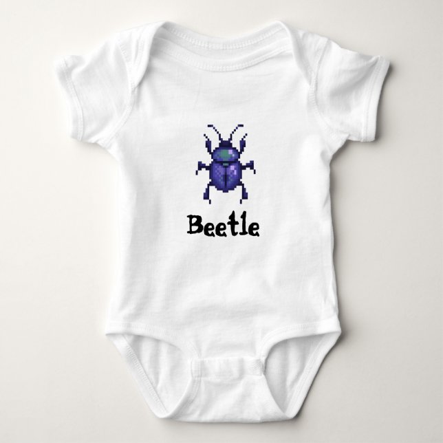 Body Para Bebê Beetle purple pixel art (Frente)