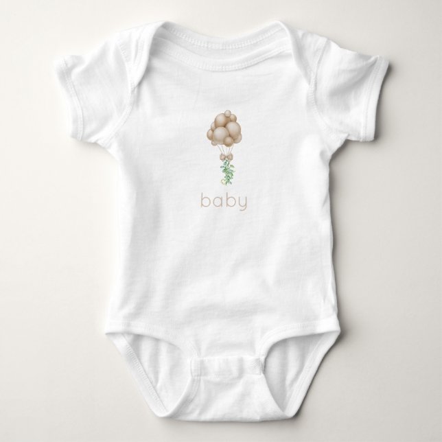Body Para Bebê Beige Balloons (Frente)