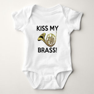 Body Para Bebê Beije meu bronze, trompa francesa