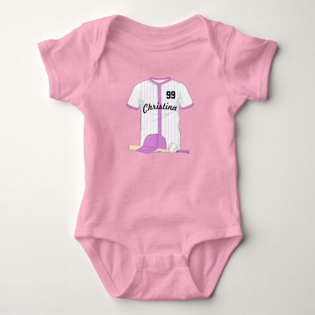 Body Para Bebê Beisebol Personalizado Bonito (Frente)