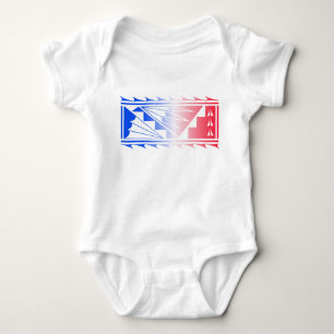 Body Para Bebê Bela Benção - Vermelho/Azul -