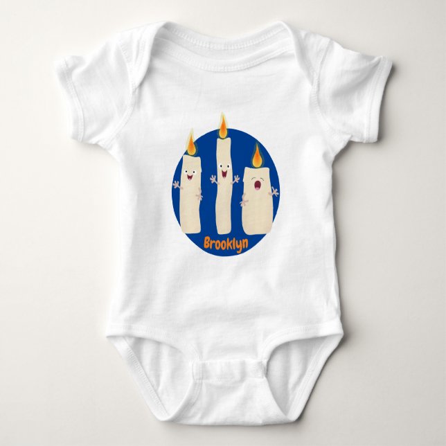 Body Para Bebê Bela canção de cantar trio de vela (Frente)
