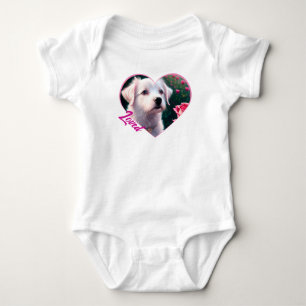 Body Para Bebê Bela Coleção De Cão E Rosa