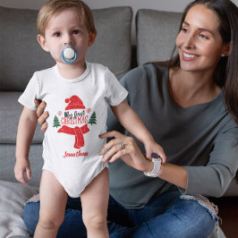Body Para Bebê Bela e Personalizada Bebê Primeiro Chapéu de Natal