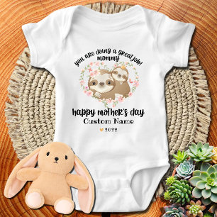 Body Para Bebê Bela Mãe e Bebê Loucura Feliz Dia das Mães