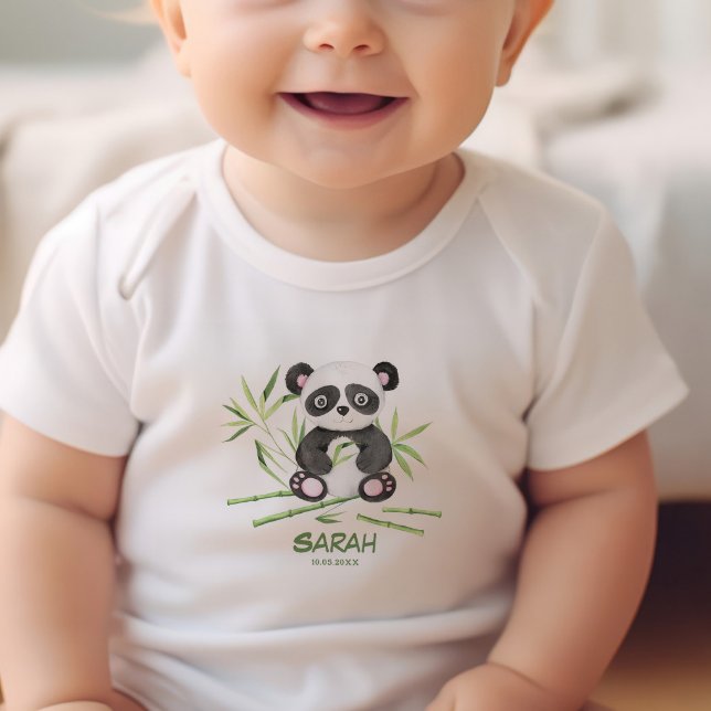 Body Para Bebê Bela panda de bebê personalizada (Criador carregado)