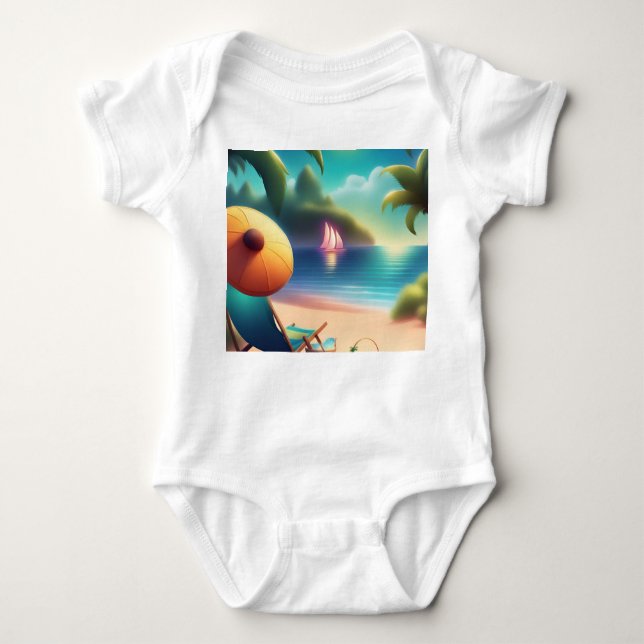 Body Para Bebê bela praia (Frente)