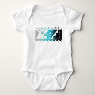 Body Para Bebê Belas Bênçãos - Cinza/azul-turquesa/Preto -
