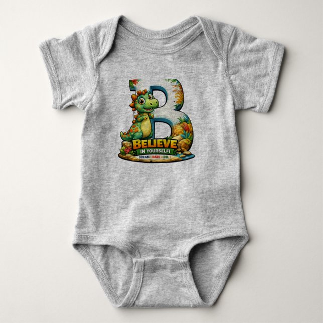 Body Para Bebê ✨ “Believe in Yourself” Baby Jersey Bodysuit 👶💚 (Frente)