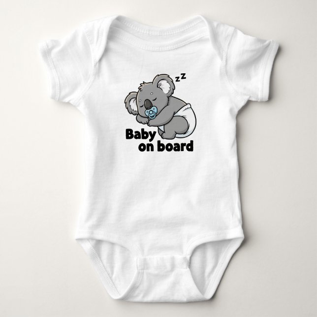 Body Para Bebê Belo Bebê Dormindo Urso Koala | Bebê no carro de C (Frente)