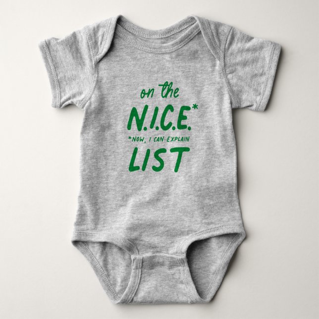 Body Para Bebê Belo e engraçado Natal verde (Frente)