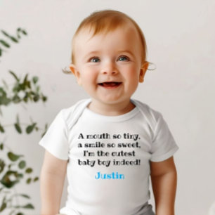 Body Para Bebê belo traje com citação e nome do bebê,