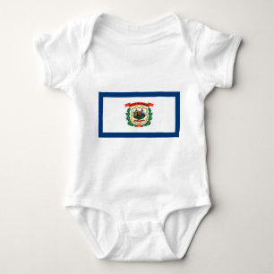 Body Para Bebê Belo traje de bebê com bandeira West Virginia
