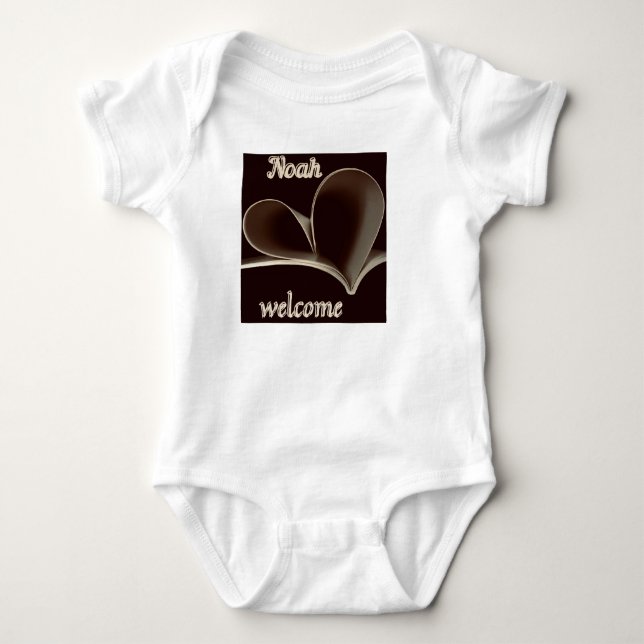 Body Para Bebê Bem-vinda Noah Heartsense bebê bebezinho. (Frente)
