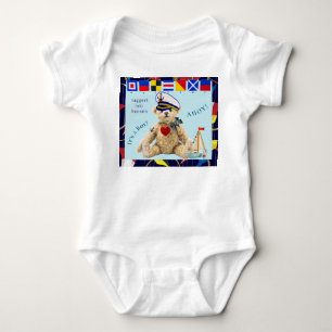 Body Para Bebê Bem-vindo Bebê Marinheiro Urso Bodysuit