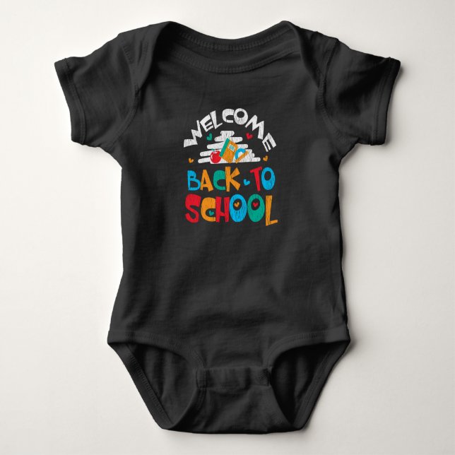 Body Para Bebê Bem-vindo de Volta à Escola Presente para Professo (Frente)