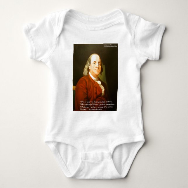 Body Para Bebê Ben Franklin (O que é Sábio) Citações Presentes &  (Frente)