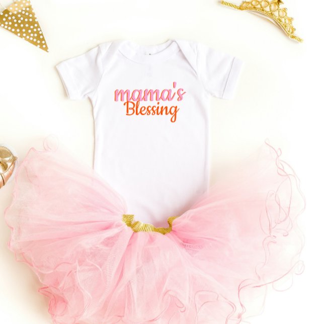 Body Para Bebê Bênção da Mama no guião Moderno Bonito (Cute Modern script Mama's blessing Baby Bodysuit)