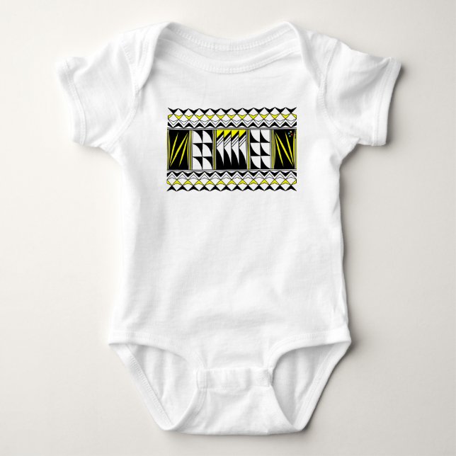 Body Para Bebê Bênçãos das penas em amarelo (Frente)