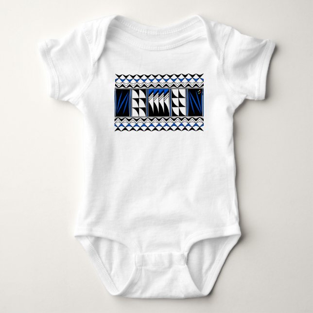 Body Para Bebê Bênçãos de penas em azul (Frente)