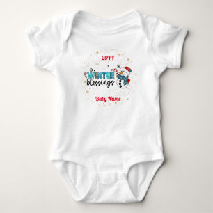 Body Para Bebê Bênçãos do inverno Personalizam