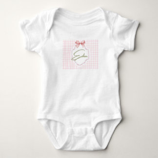 Body Para Bebê Berçário Personalizado Eden Menina Arco e Xadrez