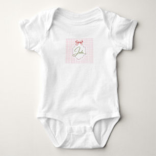Body Para Bebê Berço Personalizado para Menina com Jade e Xadrez