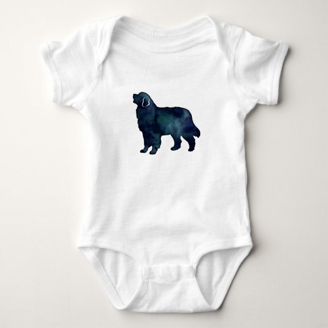 Body Para Bebê Bernese Mountain Dog Black Watercolor (Frente)